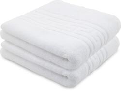 H Hotel Supplier 2 db törölköző szett Greek H Hotel Supplier, 50x90 cm, pamut 100% 550 GSM, fehér