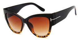 Techsuit - Napszemüveg (9778) - Nőknek PC Kerettel és Lencsével, Macskaszem - Fekete / Leopárd / Barna