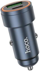 hoco. autós töltő USB A + Type C PD QC3.0 3A 30W Z57A fém szürke