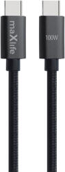 Maxlife MXUC-12 Type-C - Type-C kábel 1, 0 m 100W fekete