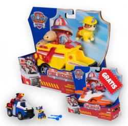 Starpak OFERTĂ: Patrula căţeluşilor vehicule Fire Rescue Rubble + Chase + Zuma Gratuit (AS_6072662_6072641_6072684) Figurina