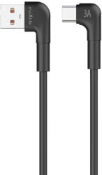 Maxlife MXUC-09 szögletes kábel USB - USB-C 2, 0 m 3A fekete