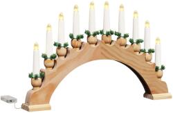 vidaXL Karácsonyi gyertyatartó ív 10 LED gyertyával Barna (42019707)