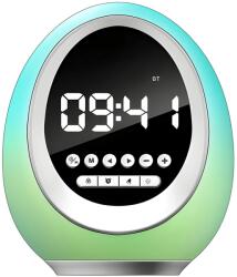 Teno Teno® multifunkciós ébresztőóra, Bluetooth, ébresztő funkció, rádió funkció, RGB fények, nagyfokú autonómia, ovális (TENO2093)