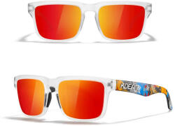 KDEAM OPTICS polarizált napszemüveg UV400 átlátszó mintás keret piros lencse női férfi uniszex