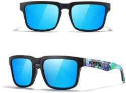 KDEAM OPTICS polarizált napszemüveg UV400 fekete mintás keret kék lencse női férfi uniszex