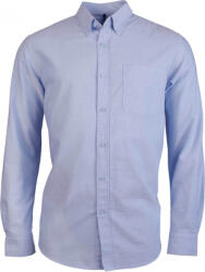 Kariban Férfi ing Kariban KA516 Long-Sleeved Washed Oxford Cotton Shirt -2XL, Oxford Blue