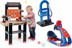 Smoby Set atelier de lucru Black&Decker Smoby cu maşină de găurit şi simulator electronic Spidey și benzinărie (SM360701-17) Set bricolaj copii
