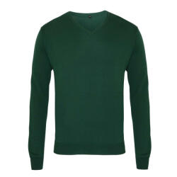 Premier Férfi Premier PR694 Men'S Knitted v-neck Sweater -M, Bottle