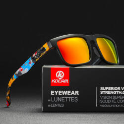 KDEAM OPTICS polarizált napszemüveg UV400 női férfi uniszex színes mintás piros