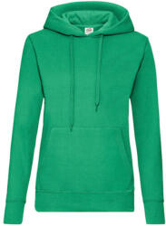 Fruit of the Loom Női Pulóver Kapucnis Hosszú ujjú Fruit of the Loom Classic Hooded Sweat Lady-Fit - XL, Kelly zöld