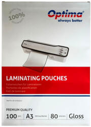 OPTIMA Folie laminare Optima A3 (303 x 426 mm), 80 microni, 100 folii/top (OP-75003080)