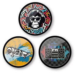 Nikidom Set 3 buc x Insigne Roller NIKIDOM, motiv Beat (ND-9107)