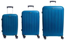 Aventor Bőrönd Szett Aventor AV101, 1 kézipoggyász és 2 feladott poggyász +20% kapacitás, lopásgátló cipzár, polipropilén, TSA zárral, 4 dupla 360°-os kerékek, türkiz