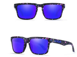 KDEAM OPTICS polarizált napszemüveg UV400 női uniszex fekete pöttyös keret, kék lencse