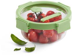 Lékué Üveg, hermetikusan záródó ételtároló doboz, Square Glass, kerek, 650 ml, zöld (884061)