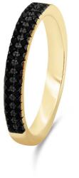 Brilio Silver Csillogó aranyozott gyűrű fekete cirkónium kövekkel RI058Y 60 mm