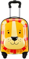  Ikonka oroszlán mintás gyermek Bőrönd kerekekkel - Sárga (KX3963)