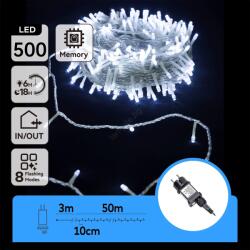 Aigostar - LED външна коледна гирлянда 500 LED / 8 режима, 53 m, IP44, студено бяло (AI1386)