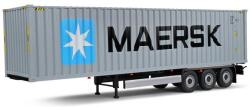 SOLIDO 1: 24 remorcă container - Trailer gri/albastru (SO-S2400505)