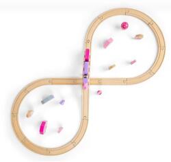Bigjigs Toys Din lemn figură opt șină de tren pentru prințese 35 de părți (DDBJT022) Trenulet