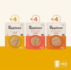 Applaws Chicken Selection tasak macskáknak, csirke válogatás húslevesben 12 x 70 g
