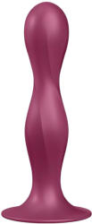 Satisfyer Double Ball-R - dildo cu ventuză și greutăți - roșu (4061504048680) Dildo