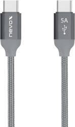Nevox USB 2.0 cable, USB-C connector > USB-C connector (grey, 1 meter, PD, charging with up to 100 watts) (1653) - pcone