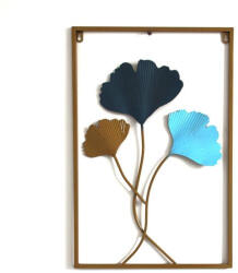 EXOD fali fém dekor, színes páfrányfenyő levelek - 60x40cm - ML17