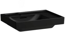 Laufen MEDA Mosdó 60 × 46 cm, jobb polcos, alsó éle csiszolt, csaplyuk nélkül, Matt Fekete H8181117161091 (H8181117161091)