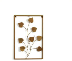 EXOD fali fém dekor, szív formájú levelek - 60x40cm - ML13