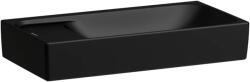 Laufen MEDA Kézmosó 46 × 23, 5 cm, aszimmetrikus, bal oldali armatúrapaddal, túlfolyónyílás nélkül, csaplyuk nélkül, Matt Fekete H8151147161121 (H8151147161121)