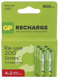 GP Recharge tölthető elem 800 AAA Akkumulátor (HR03) 6db B27186 (B27186)