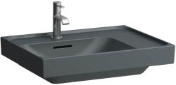 Laufen MEDA Mosdó 60 × 46 cm, jobb polcos, alsó éle csiszolt, egy csaplyuk, középen, Matt Grafit H8181117581041 (H8181117581041)