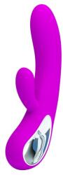 Pretty Love Elmer Vibrator Iepuras Fucsia din Silicon cu Doua Motorase Reincarcabil Design Ergonomic Vibrator