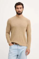 Benetton gyapjúkeverék pulóver zöld, 1L5YU10AD - bézs M