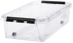 SMARTSTORE Műanyag tárolódoboz, 31 liter, fekete fogantyúkkal és görgőkkel, SMARTSTORE Classic 35 , átlátszó (CSDSMART39)