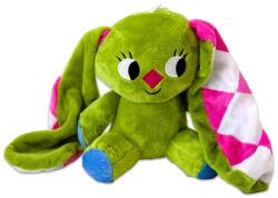  Kockásfülű nyúl, ülő kulcstartó plüssfigura, 10 cm (117)