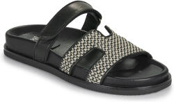Exé Shoes Papuci de vară Femei 966-KIMOLOS-LEATHER-BEIGE-BLACK Exé Shoes Negru 38