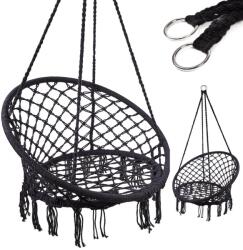  Függőhinta, függőszék, 80cm, fekete (KX7630) - hasznos-holmik