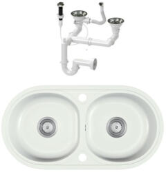 NERO G770-40BI Gránit Mosogató + dugóemelő (fehér)