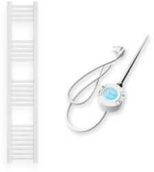  Törölközőszárító radiátor elektromos fűtőpatronnal 30 x 140 cm - Nero Italia S-400W (fehér)