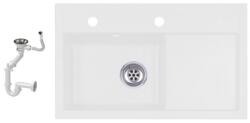 Laneo L725-43BI Gránit Mosogató + Szifon (fehér)