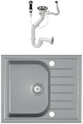 NERO AL-585SZM Gránit Mosogató + dugóemelő (matt szürke)