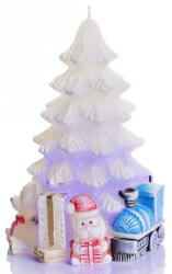  Gyertya-sb574-XMAS gift with led 95x150mm fehér (PE-8684)