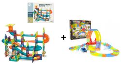 Mamido Akciós készlet Mágneses építőkészlet gömbpálya 96 részes + Világító autópálya Változó 157 részes (S-SET022) - jatekokminiszteriuma