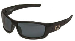 Mustad Hp Polarized Sunglasses - Black Frame, Smoke Lens With Blue Revo (e-m7035001)