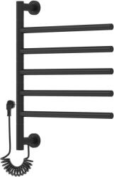 Gamma Awry, elektromos fürdőszobai radiátor forgókarokkal 516x622 mm, 75W, fekete, GMA-AWRY-622516-BK (GMA-AWRY-622516-BK)