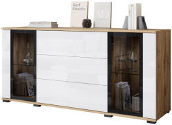  Komód Torcame 101 (Wotan tölgy + Fényes fehér)