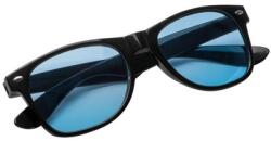  Napszemüveg fekete kerettel, UV 400 védelem, kék színű lencse